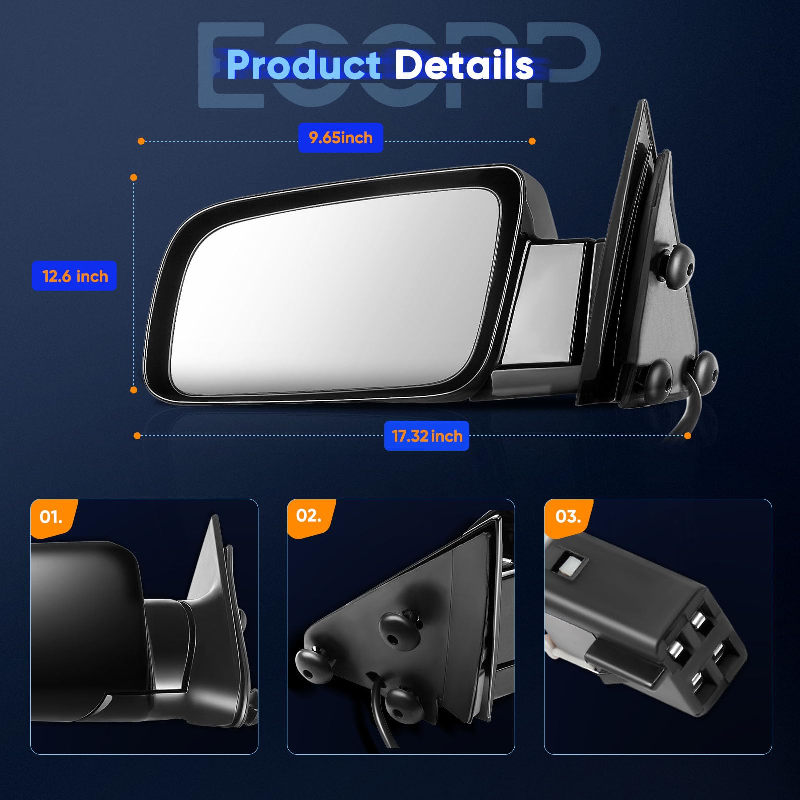 w*4様 256ADMIRAL G.M.C. AUTO ADMIRAL85mm Amazon.com: ECCPP Driver and Passenger Power Side View Mirrors